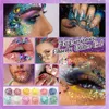 Ögon glitter makeup glöd i det mörka lysande nagel ansiktet hår kropp gel uv holografisk y festival 240321