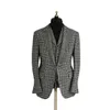 Abiti da uomo neri su misura 2 pezzi Blazer Gilet One Butt Pied de poule con risvolto Strisce Busin Wedding Groom Tailored I4bs #