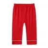 Pijamas navideños a juego para niñas y niños, conjuntos de pijamas de algodón rojo para niños, ropa de dormir para bebés, pijamas familiares para niños 240325