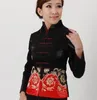 Roupas étnicas atacado mulheres estilo chinês casaco tradicional tang terno de alta qualidade jaqueta de cetim bordado flor casual tops jaquetas