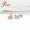 Stud Earrings Trendy 925 Sterling Silver White Purple Champagne Square Cubic Zirconia Piercing Luxury Classic Jewelry