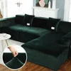 Plush Sofa Cover Velvet Elastic Leather Corner Sectional For Living Room Couch Covers Set Armchair Cover L Shape Seat Slipcovers L210M
