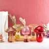 Vasos vaso de flor de vidro único plantador de cogumelo para decoração de casa estação de propagação de planta adorável sala de mulheres