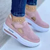 Zapatos informales para Mujer, Zapatillas deportivas de malla con agujeros, transpirables, tenis deportivos, calzado vulcanizado a la moda para Mujer 2024