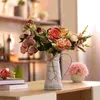 Vases Heart Shaped Flower Arrangement Decorative Bouquet Holder Vase Tabletop Metal Plant Container Home Pot Decoration Ornament