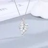 Pendenti 925 collana in argento sterling foglia a forma di