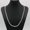 24 Inches Classic Rope Chain Thick Solid 18k White Gold Filled Womens Mens Necklace ed Knot Chain 6mm Wide191q