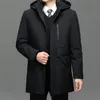 Mâle Fi Casual Hommes Veste d'hiver Manteau 2023 À capuche Lg Style Parka Épais Cott-rembourré Zipper Fi Couleur Manteau Top Coat h8fs #