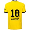 Maillot de football BVB Borussia Dortmund Kits Maillot BVB Domicile Tous les maillots de football noirs REYNA HALLER REUS HUMMELS MOUKOKO MALEN Hommes Enfants Uniforme