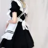 Czarno -biały kwietnia Dr japońskie anime urocze kostiumy lolita pokojówka dziewczyny kajem każe na sali francuska pokojówka cosplay Dr h4jg#