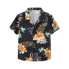 Plus storlek 6xl fi herrskjortor män hawaiian camicias casual polyester skjortor 3D tryckta kortärmade blusar toppar tshirt o1su#