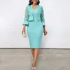 Casual Dresses Women Two-Piece Dress Set Elegant Women's Coat Suit With V Neck Mante Lace Cardigan Floral For Special