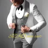 Branco masculino casamento smoking elegante terno masculino verde fruta colar jaqueta calças colete 3 peças conjunto personalizado cor XS-5XL j0rQ #