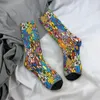 Мужские носки в стиле ретро с узором хиппи подсолнуха и цветов подсолнуха, мужские и женские осенние чулки с принтом
