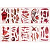 Raamstickers Vellen Halloween Tattoo Gelukkig Litteken Tijdelijke nep-tatoeages Plakken Body Art Make-up Sticker voor gezicht arm been