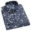 Masculino Frs Oxford Cott Beach Floral Impresso Casual Hawaiian Dr Camisas Bolso Design Lg Manga Camisa de ajuste padrão 46Hz #