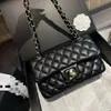 cosmetic bag designer channelies 2024 Leather Versatile CF Caviar Sheep Light Luxury Leather Wind Lingge Crossbody Bag Single Shoulder Chain Bag