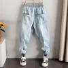 foufurieux Summer Ripped Jeans Men's Fi Oversized Loose Korean Elastic Waist Ankle-Length Harem Denim Jeans Men Trousers k4IB#
