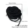 Sexy Fashion Fabric Flower Strap Choker Necklace for Women Handmade Wax Thread Dual Use Necklaces Lace-up Rope Neck Collar