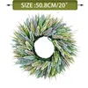 Decorative Flowers 20'' Artificial Flower Wreath Front Door Decors Hangable Ornament Lavender Seasonal Festival Holiday Spring