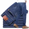 classic Style Men Brand Jeans Busin Casual Stretch Slim Denim Pants Blue Black Trousers Male cargo pants men jeans pants F4ey#