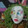 Planters Face Planter Pot Creative DIY Head Planter Mask Vase for Wall Decor Resin Mounted Planter Flowers Pots