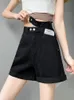 Zoki Design Women Letter Shorts HARAJUKU Casual Vintage A Line Shorts Summer Korean Talle Preppy Style Frorts N6VG#