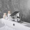 Bathroom Sink Faucets Intelligent Faucet Digital Led Temperature Display Black Cold Waterfall Wash Basin Water Mixer Stainless Steel Arrival