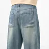 Marque Vêtements Printemps Eté Confortable Doux Lyocell Tissu Jeans Pour Hommes Lâche Pantalon Large Taille Élastique Pantalon Occasionnel Plus La Taille X3XQ #