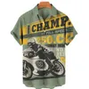 Havaí Vintage Moto TT Camisa 3D GP dos homens Imprimir Casual Manga Curta Fi Com Decote Em V Venda Quente Solto Distred Respirável Top 5XL 49iL #