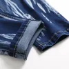 new Elastic Tricolor Jeans For Men European and American Straight Denim Pants Wed Male Daily Pants Plus Size J5T8#