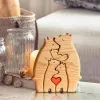 Miniaturen kostenlose Gravur DIY Bären Familie Holz Puzzle Personalisierte kundenspezifische Schreibtisch Dekor Weihnachtsgeburtstag Geschenk Home Dekoration Figuren