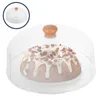 Ensembles de vaisselle à couvercle transparent couvercle pliable en verre micro-ondes dôme plastique gâteau à gâteau