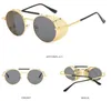 Vintage Retro Round Metal Sunglasses SteamPunk Style Side Mesh Brand Designer Glasses Oculos De Sol Shades UV Protection 8 colors