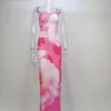 Robes décontractées Jamerary Mode Floral Imprimer Bandage Moulante Maxi Robe Femmes Été Vacances Vacances Plage Longues Bretelles