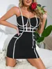 Casual Dresses Black Halter Dress With BH Fashion Women Slim Fit Cover Hip Backless Underwire Summer Basic Matery Party Skirt