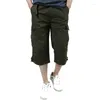 Shorts masculinos homens verão casual baggy multi bolso militar na altura do joelho calças de carga calças soltas masculino tático plus size 5xl