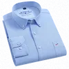 2023 outono puro cott camisas para homens casual sólido listrado camisa lg manga lazer oxford roupas grossas dos homens p0h4 #