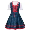 Niemcy Traditial Bavarian Oktoberfest Beer Girl Medieval Vintage Costume Wair Halen Carnival Party Lolita Dr Y025#