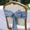 Sashes 10pcs/lot Country Wedding Chair Knot Decor 18x250cm Cotton Tulle Sashes for Mariage Event Party Hotel Home Chair Seat Ribbon