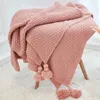 Blankets Pendant Nordic Knit Ball Blanket With Fringe Pineapple Home Decor Baby Thorw For Beds