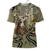 2022 Homens Casuais Manga Curta Bow Deer Fox Hunter Tatuagem 3D Impresso Camoue Camiseta Homens Mulheres Unissex Tamanho Grande 6XL S7Hb #