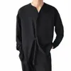 2023 camicia netta nera per gli uomini camicie corte all'ingrosso uomo maschio casual allentato camicia Lrregular Collarl camicia a maniche Lg coreano 87pq #