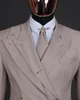 Traje de hombre de color caqui 2 piezas Blazer Pantalones One Butt Mixed Peaked Solapa Chaqueta delgada Fi Tuxedo Busin Novio de boda moderno x27H #