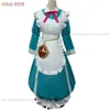 anime gushing över magiska flickor cosplay morino ku cosplay costume morino ku wig blue maid dr kvinnor haln kostym f3v6#