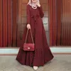 Sıradan Elbiseler Kadın Müslüman Robe Uzun Kollu Elbise Polka Dot Abaya Hijab Dubai Kıyafetleri Kaftan Ramazan Şifon Maxi