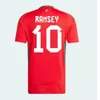 2024 Pays de Galles Soccer Jerseys Bale Wilson Allen Ramsey Wes 24 25 Coupe d'Europe Coupe de l'équipe nationale Rodon Vokes Accueil Chemise de football à manches courtes Uniformes pour adultes Kit pour enfants