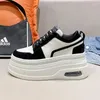 Sapatos casuais mulheres saltos escondidos tênis 8cm de alta plataforma cunhas de outono grossa de couro de primavera de renda para cima papai branco