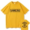 Ss van Anarchy SAMCRO Dubbelzijdig Print Tshirt Mannen Womnen Fi Hip Hop Rock Tees Korte Mouw Zomer Cott T shirts Tops D9Mq #