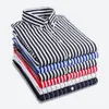 Chemises à rayures pour hommes Lg manches Dr chemises 2024 printemps été décontracté coréen Fi Slim fesses formelles vêtements pour hommes chemises 89RA #